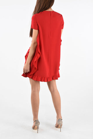Short Sleeve Draped Mini Dress