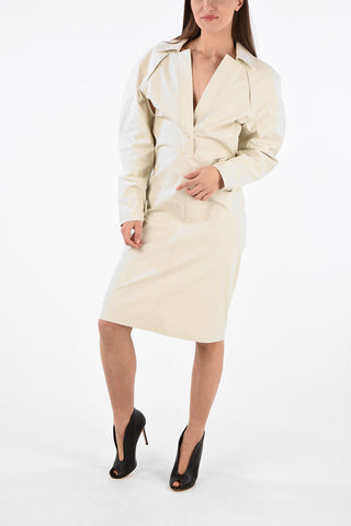 Vestito Midi TOILE a Maniche Lunghe con Oblò Sul Retro 