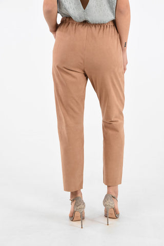 Stretchy Waist Suede Pants