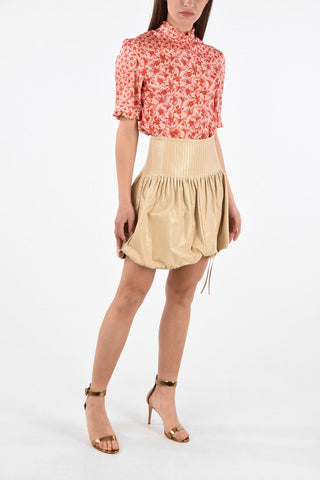 Leather Mini Bubble Skirt