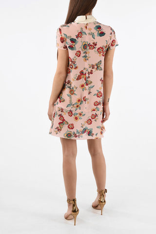 Mini Dress in Seta Floreale con Fiocco