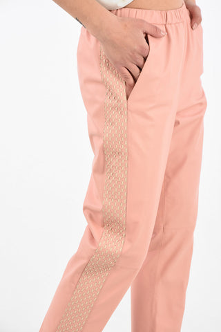 Leather Pants with Contrasting Side Bands