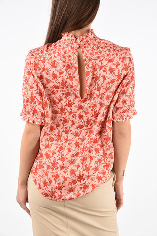 Floral Printed Short Sleeve Blouse