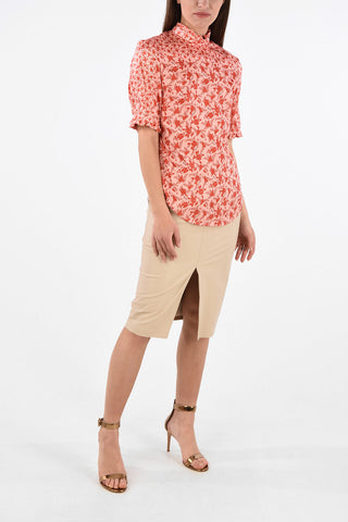 Floral Printed Short Sleeve Blouse