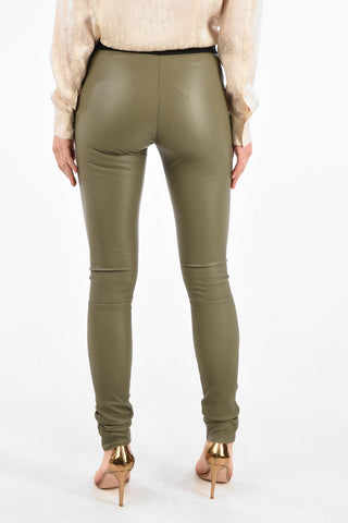 Leather Leggings with Elastic Waist Band
