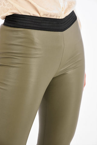 Leather Leggings with Elastic Waist Band
