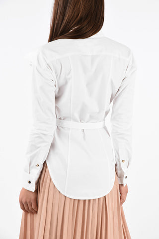 Camicia Asimmetrica con Chiusura a Scomparsa e Cintura 