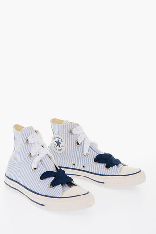 ALL STAR Sneaker Alte a Righe con Lacci in Pizzo