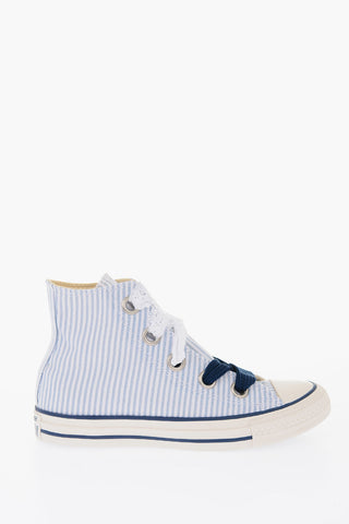 ALL STAR Sneaker Alte a Righe con Lacci in Pizzo