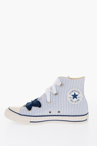 ALL STAR Sneaker Alte a Righe con Lacci in Pizzo
