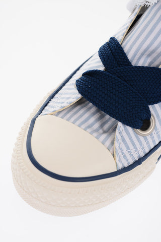 ALL STAR Sneaker Alte a Righe con Lacci in Pizzo