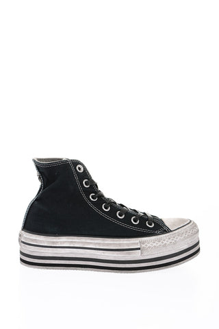 ALL STAR Vintage Effect  Fabric Platform Sneakers