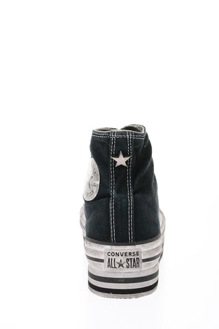 ALL STAR Vintage Effect  Fabric Platform Sneakers