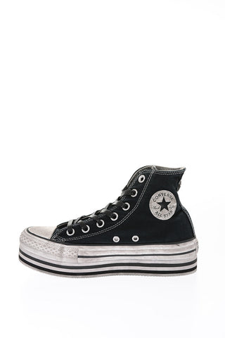 ALL STAR Vintage Effect  Fabric Platform Sneakers