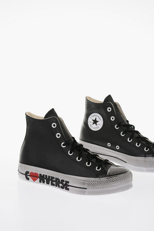 ALL STAR Vintage Effect Leather High-Top Sneakers