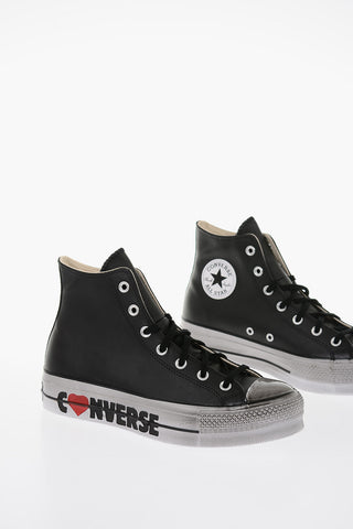 ALL STAR Vintage Effect Leather High-Top Sneakers
