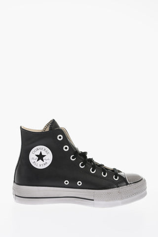 ALL STAR Vintage Effect Leather High-Top Sneakers