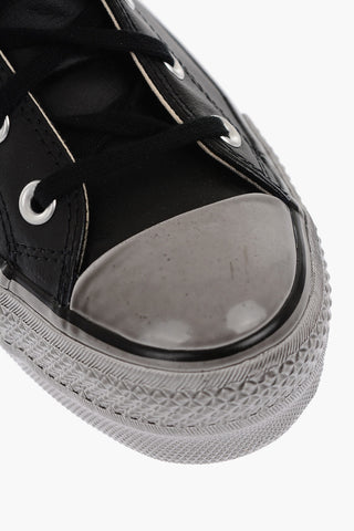 ALL STAR Vintage Effect Leather High-Top Sneakers