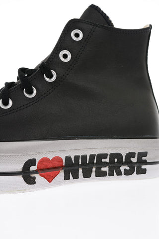 ALL STAR Vintage Effect Leather High-Top Sneakers