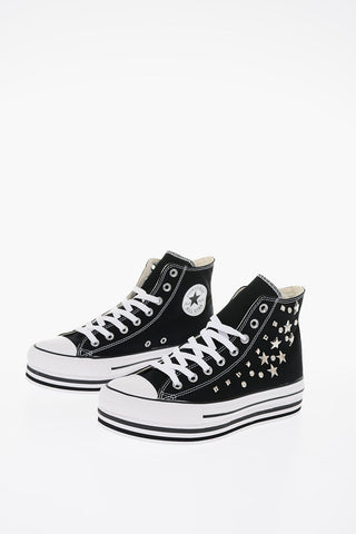 ALL STAR Platform Sneakers Alte con Borchie 5cm