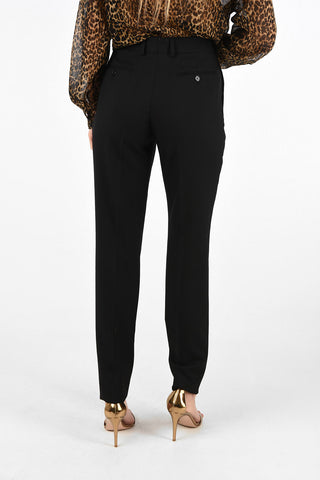 Virgin Wool High Waist Slim Fit Pants