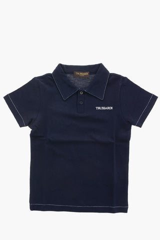2 Button Polo with Logo-Print