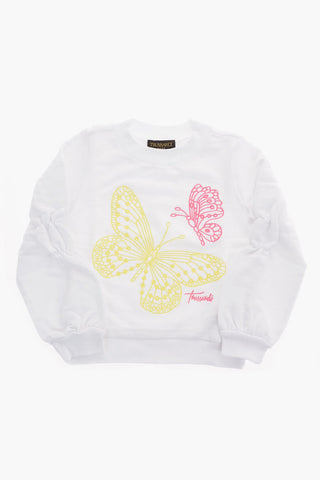 butterfly-Embroidered Crew-Neck Sweatshirt