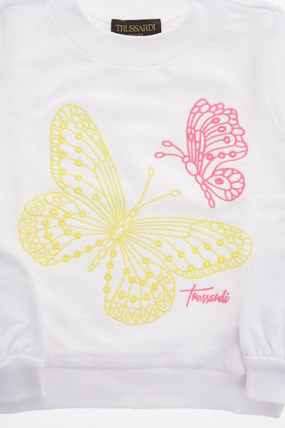 butterfly-Embroidered Crew-Neck Sweatshirt