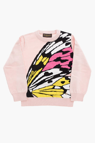 Maglia Girocollo con Ricamo Farfalla