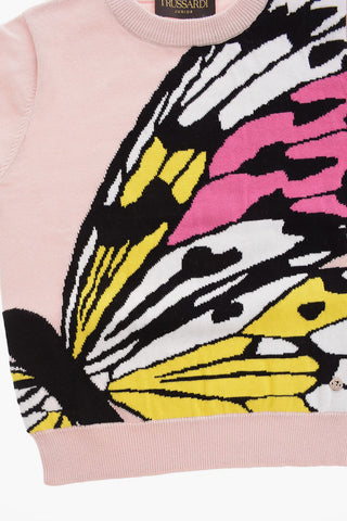 Maglia Girocollo con Ricamo Farfalla