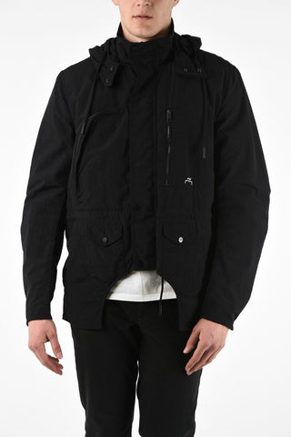 Unstructured Utility Jacket with Removable Hood