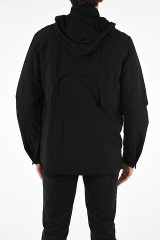 Unstructured Utility Jacket with Removable Hood