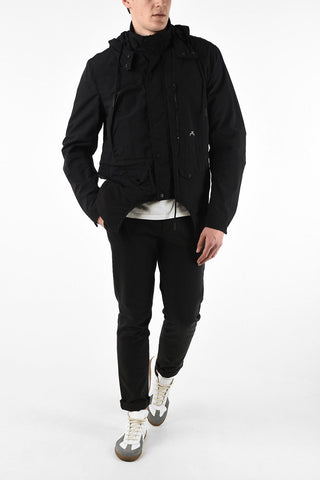 Unstructured Utility Jacket with Removable Hood