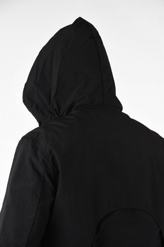 Unstructured Utility Jacket with Removable Hood