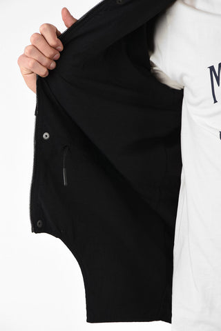 Unstructured Utility Jacket with Removable Hood