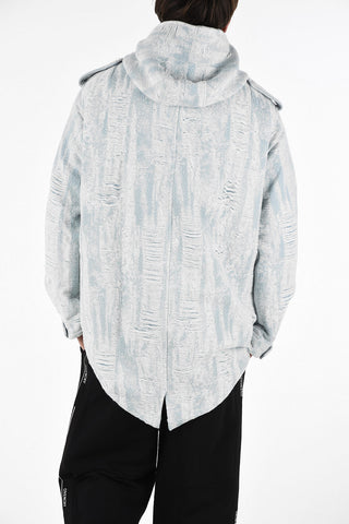 parka con cappuccio e abbottonatura nascosta