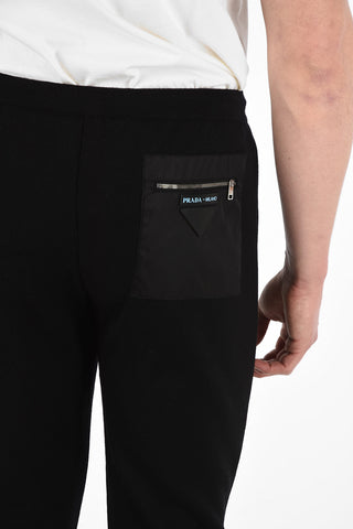 virgin wool zipped pocket straight pants