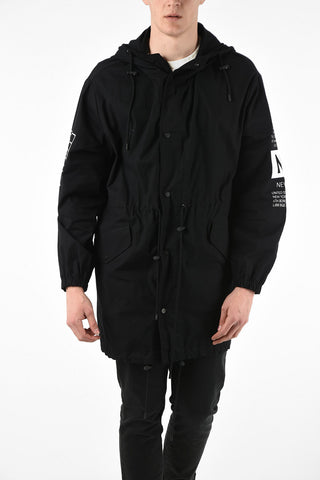 printed hooded parka