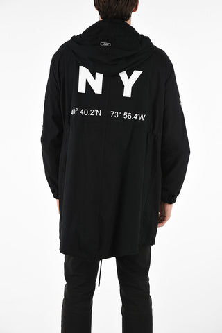 printed hooded parka