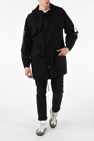 printed hooded parka