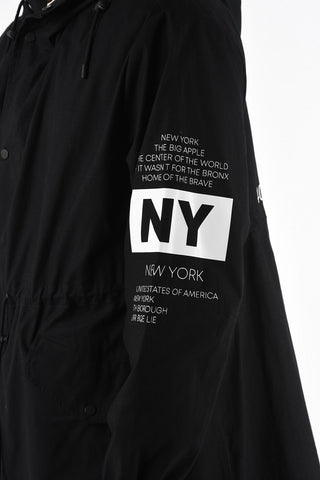 printed hooded parka