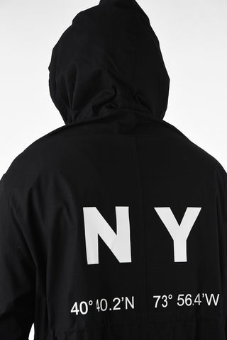 printed hooded parka