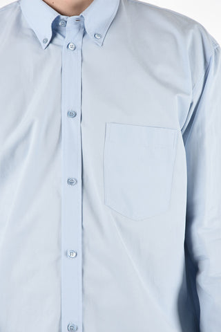 logo print long sleeve button-down collar shirt