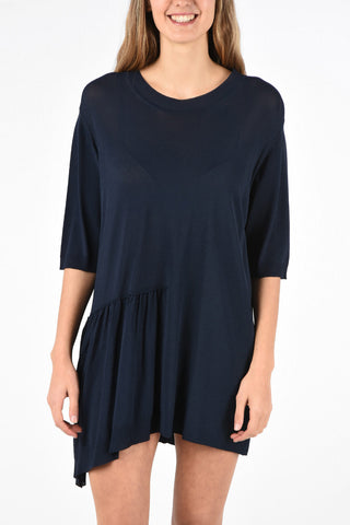 Mini vestito asimmetrico con manica 3/4
