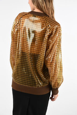 sequined v-neck sweater