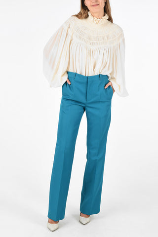 Pantaloni Straight Fit a Vita Alta