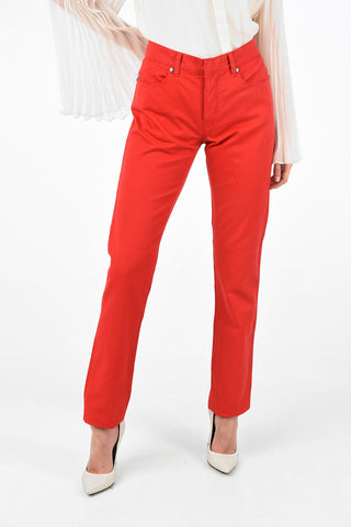 high-rise waist straight fit jeans