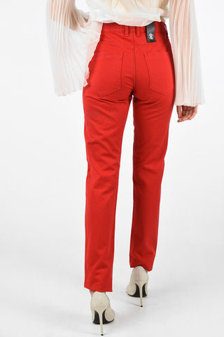 high-rise waist straight fit jeans