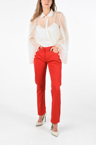 high-rise waist straight fit jeans