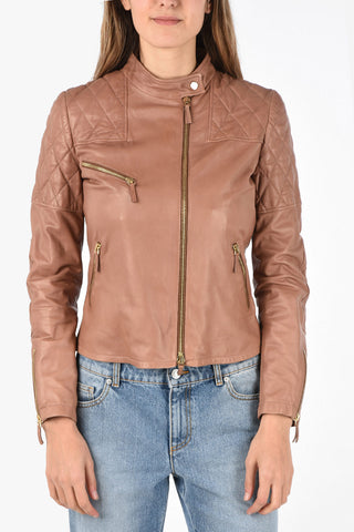 leather full zip outerwear jacket